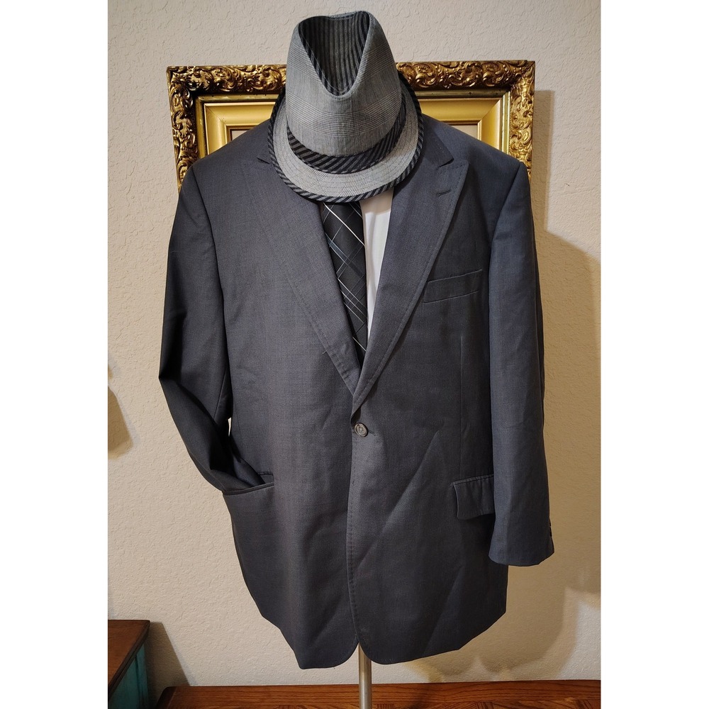 Tiglio Luxe San Giovesse Suit Jacket Mens 50R Super 150s Wool Gray Blazer Italy